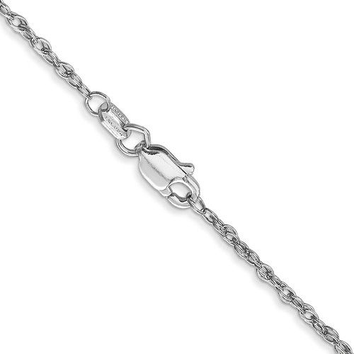 14K White Gold 1.3mm Heavy Baby Rope Chain Necklace 16" 1.89gm - Picture 3 of 4