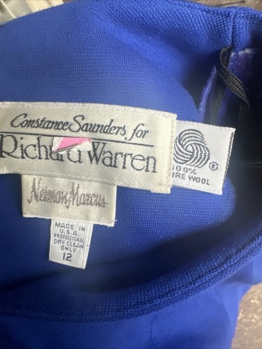 VTG 80s Large Constance Saunders Richard Warren M/L Dress Neiman Marcus - Picture 5 of 5