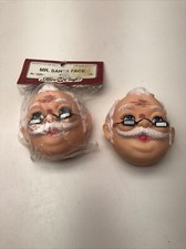 Fibre Craft Santa Face 1230 Vintage Lot Of 2
