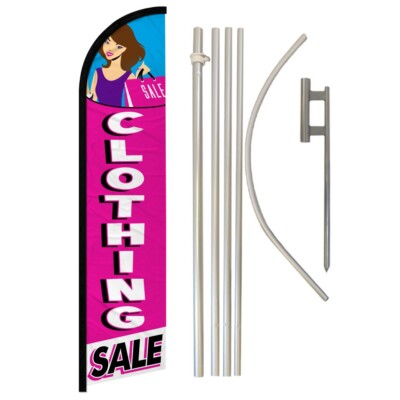 Clothing Sale Windless Banner Swooper Advertising Flag Pole Kit Venta De Ropa