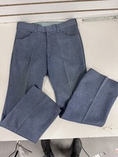 Men's SEARS KINGS ROAD Blue Pants Perma Prest Regular 34 Long Trim BL