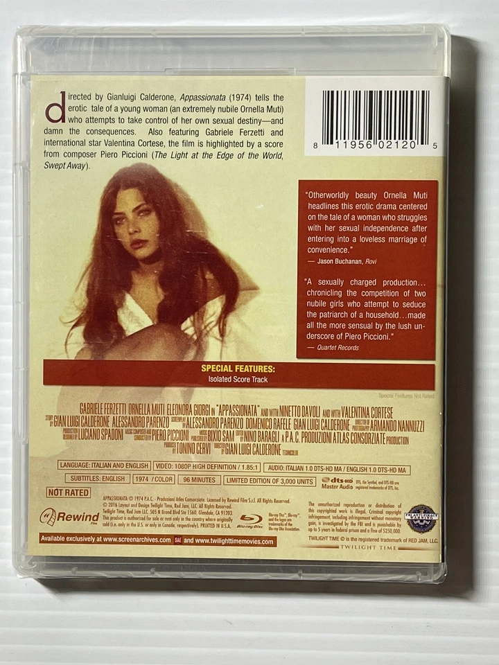 Appassionata Blu-ray - TWILIGHT TIME Limited Edition - BRAND NEW SEALED - OOP - Image 2 of 2