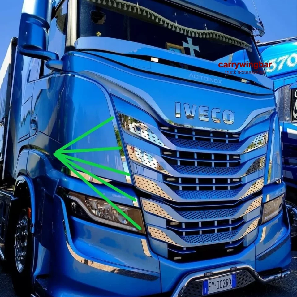 Parrilla delantera IVECO S-WAY cromada acero inoxidable 10 piezas Foto 3 de 3