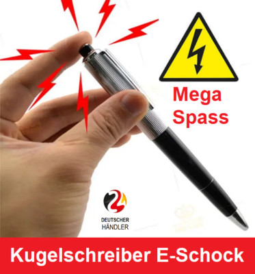 Kugelschreiber mit Elektroschock Scherzartikel Gadget Scherz Kuli Stromschlag  