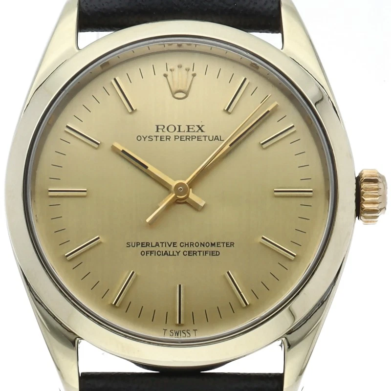 Rolex — Rolex Oyster 1024(2) Gold 34mm Champagne Dial Automatic Box and Papers #LPW576