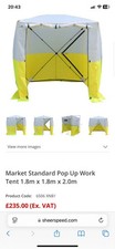 1.8m x 1.8m x 2m Pop Up Work Tent Shelter Gazebo - Quick Assembly Construction
