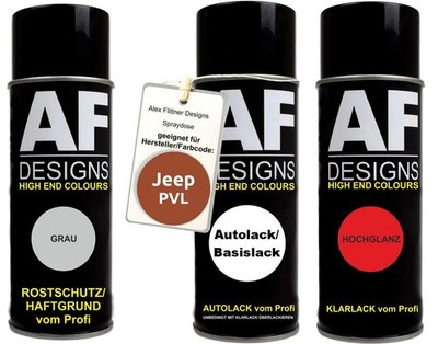 Spraydose Set für Jeep PVL Amber Fire Perl Autolack Klarlack Grundierung Spraydo