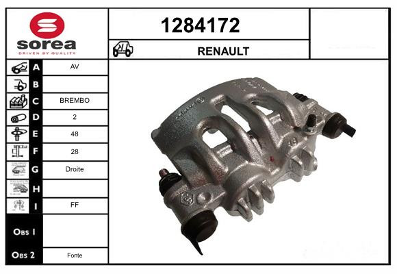 Étrier de frein SNRA 1284172 étrier de rechange 2 pistons pour montage de frein Brembo