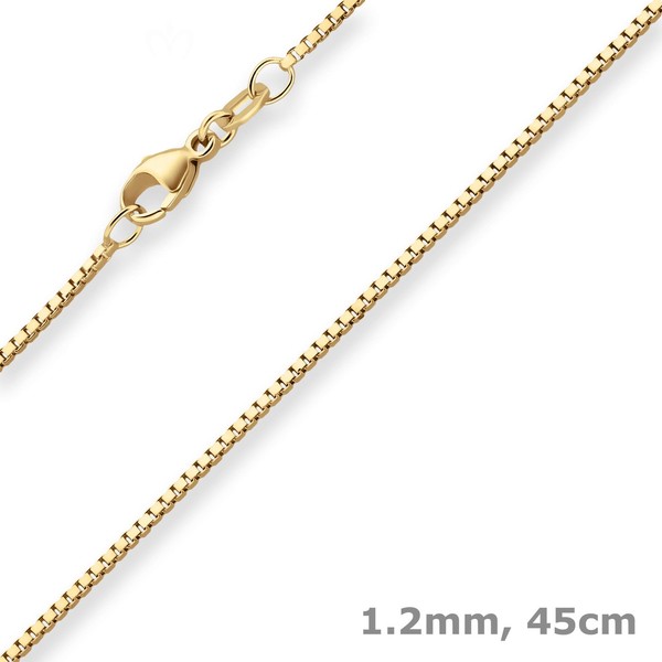 1,2Mm Veneziakette Goldkette Collier Halskette Aus 585 Gold Gelbgold 45Cm-image