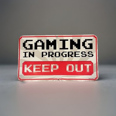 Open Road Brand Metal Sign  Gaming In Progress, Keep Out  7 X12 