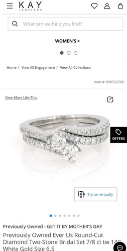 14k white gold .87 ctw wedding set size 9.5 - Picture 2 of 18