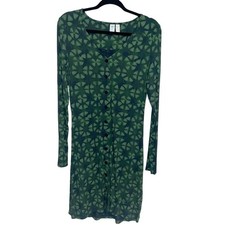 Aventura Dress Womens Medium Green Long Sleeve Eco Outdoor Pockets Adventure