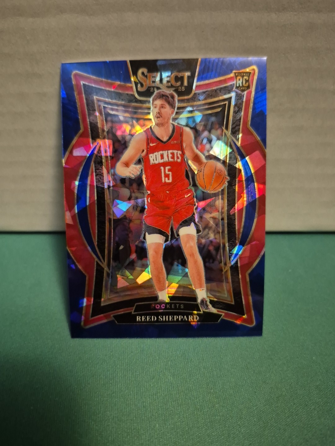 2024 Select Reed Sheppard Concourse Blue Cracked Ice Prizm #68 Rookie Rockets