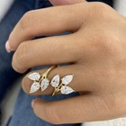 3.3ct Pear Fashion Ring Yellow Gold 14K Labcreated Diamond F/VS — photo 5