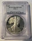 1986-S American Silver  Eagle PCGS PR 69 DCAM.