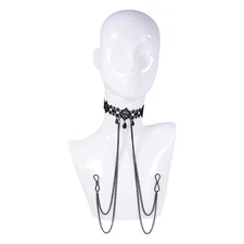 Sportsheets Sex & Mischief Lace Collar with Nipple Ties - Fetish BDSM Play