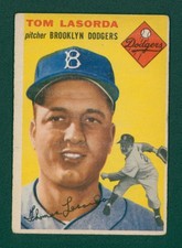 1954 Topps Baseball Card - #132 Tommy Lasorda RC, VG