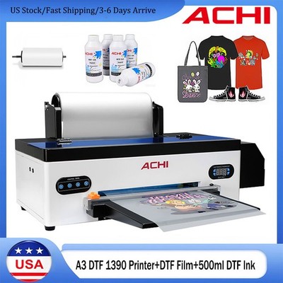 ACHI A3 1390 DTF Printer for Businesses,DIY Design,Clothing,Shoes,Hats,Bags US