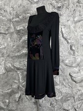 Save The Queen Abstruct Pattern Long Sleeve Y2K Dress Size S