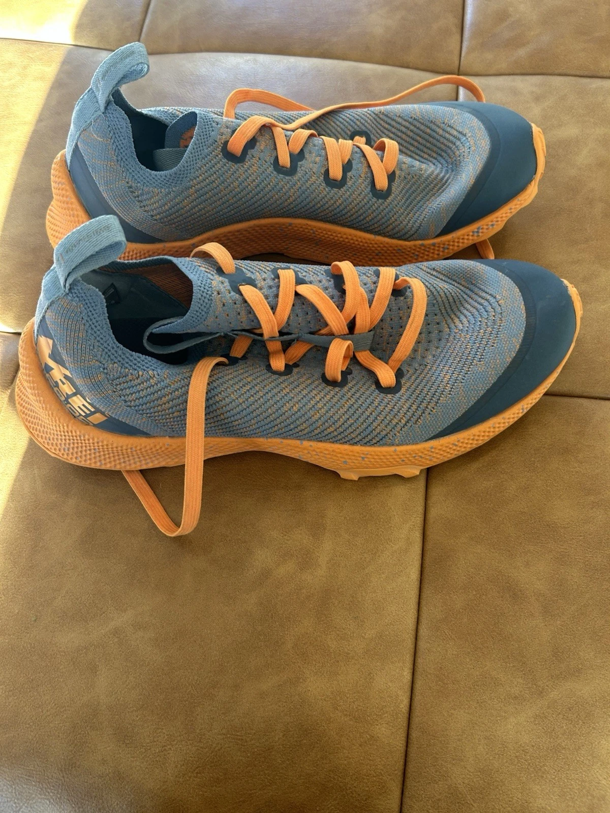 REI Co Op Swiftland MT Trail Shoes Mens 9.5 Gray Orange Running Hiking Sneakers