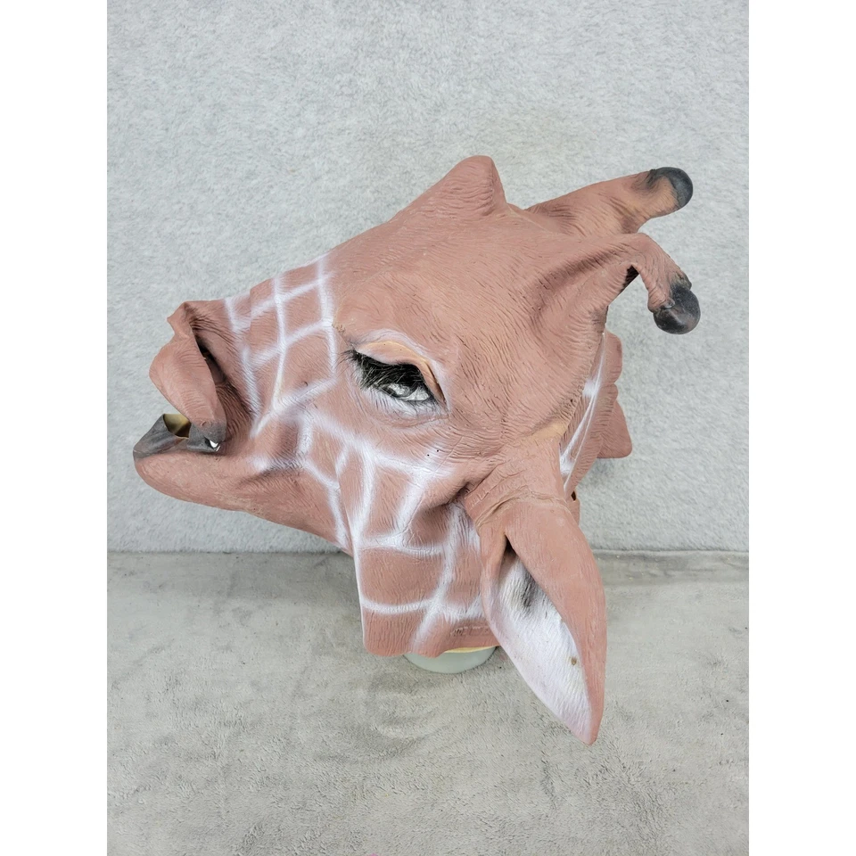 Máscara de jirafa adulto disfraz de Halloween cosplay cabeza de animal utilería de látex Foto 4 de 4