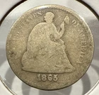 1865-S Seated Liberty Half Dime 5C Silver US Coin
