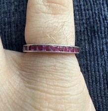 antique art deco platinum ruby full eternity ring
