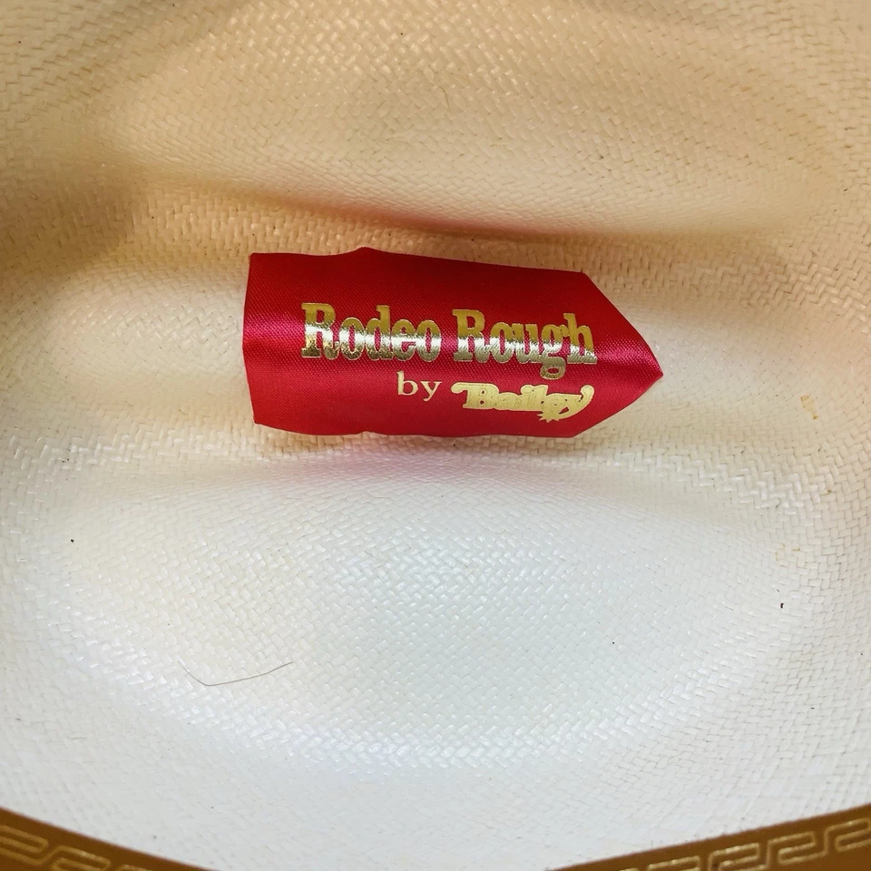 Sombrero de Vaquero Vintage Bailey 10X Rodeo Áspero Talla 6.75 Marfil Shantung Panamá U-Rollit Foto 4 de 4