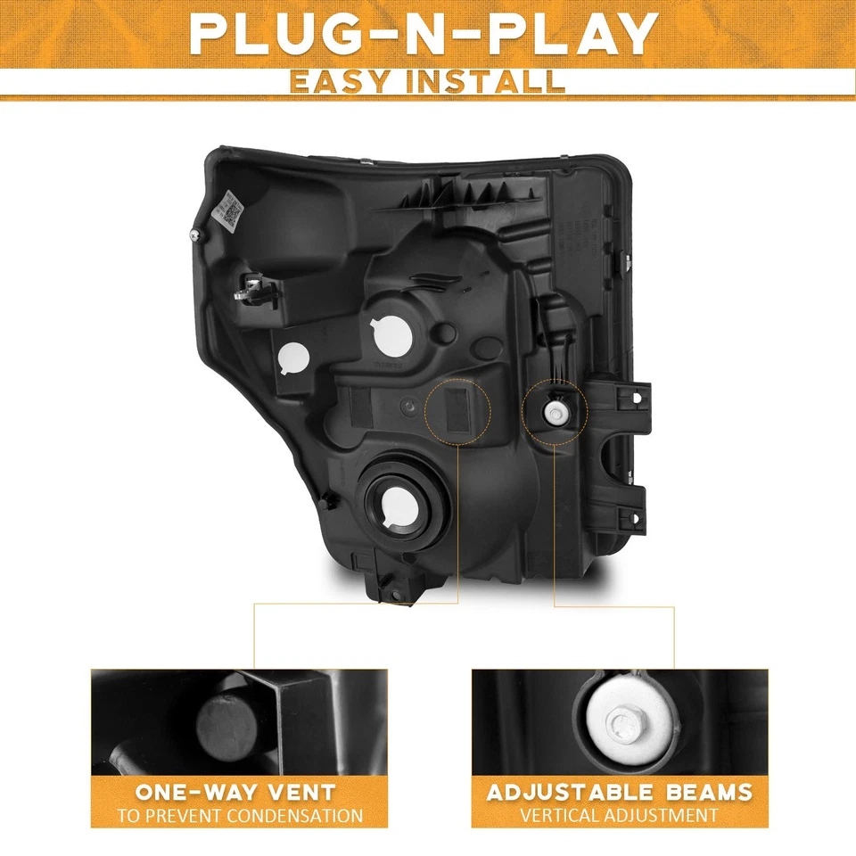 WEELMOTO Pair Clear Headlights For 2011-2016 Ford F250 F350 F450 F550 Super Duty Foto 3 de 4