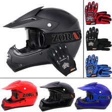 ZORAX ZOR-X15 Children Junior Motorbike Motocross MX Helmet & Gloves & Goggles