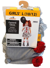 Carnevil Clown IT Pennywise Inspired Halloween Costume Girls L 10/12