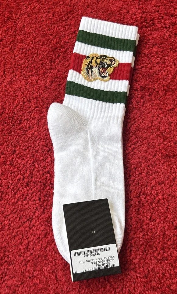 GUCCI Little Williams Calcetines Deportivos Blanco Tigre Talla Mediana 24-26 CM Auténticos Foto 4 de 4