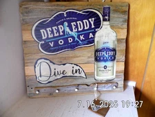Handmade Wooden Deep Eddy Vodka Dive In White Washed Sign/Keyholder Hangtag 2025