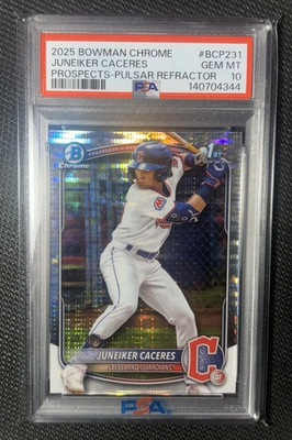 #ad 2025 Bowman Chrome Juneiker Cacares 1st Pulsar Refractor 399 #BCP 231 Psa 10 $70.00