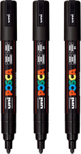 Posca PC-5M Water-Based Paint Markers, Reversible Medium Tip 1.8-2.5Mm , Black,
