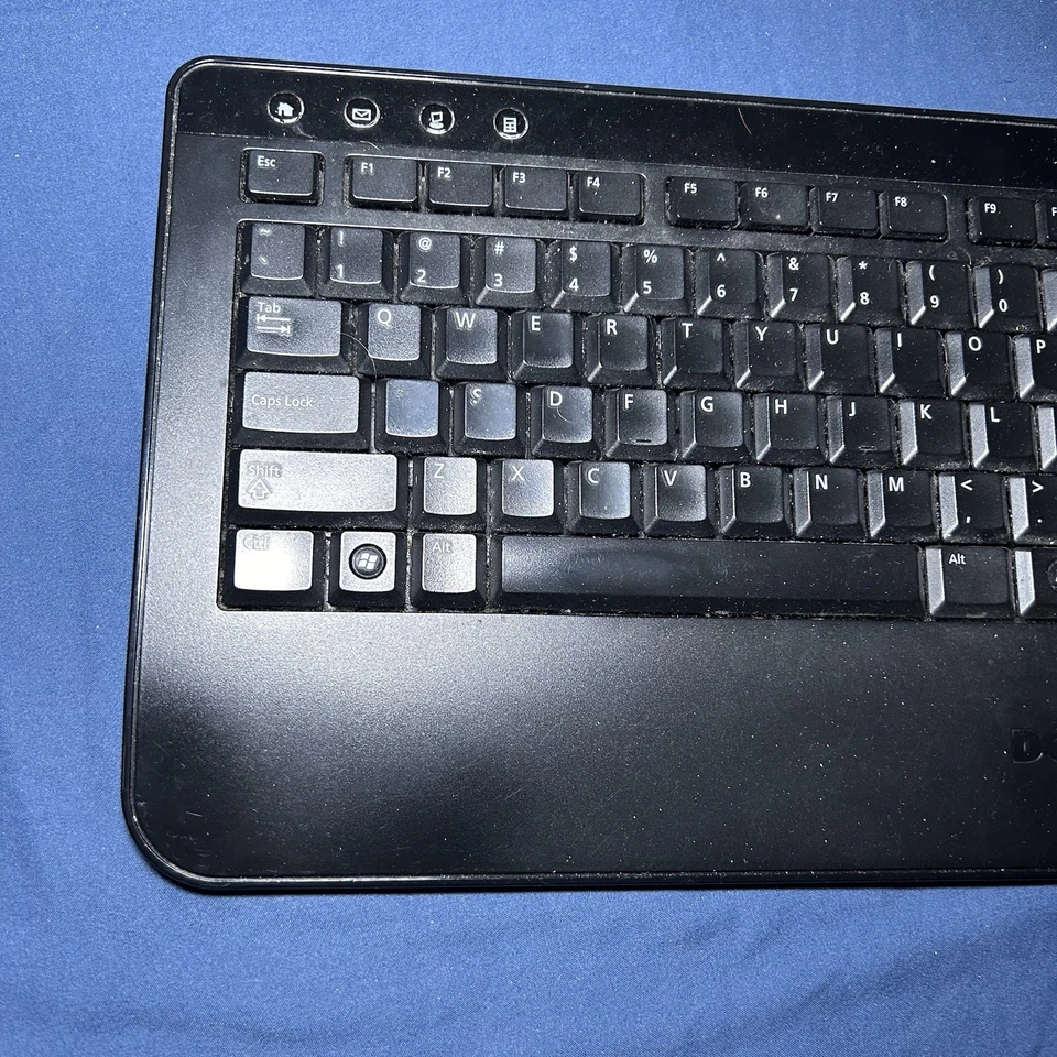 Dell Wireless Slim Black Multimedia Keyboard w/Volume Play Calc M756C Tested - Image 2 of 4