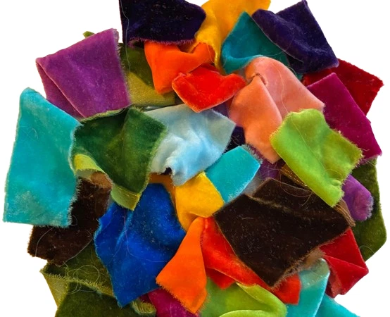 Indian Silk Velvet Scraps Boho Fabric Swatches Velvet Square Remnants Fabrics - Image 2 of 4