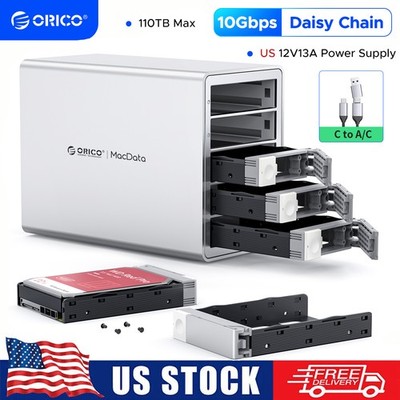 ORICO Daisy Chain 5 Bay Hard Drive Enclosure Alu Das 110TB for 3.5-inchs HDD Fan