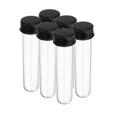 PATIKIL 30ml Plastic Test Tubes with Screw Caps, 6Pcs 109x27mm 30ml, Black