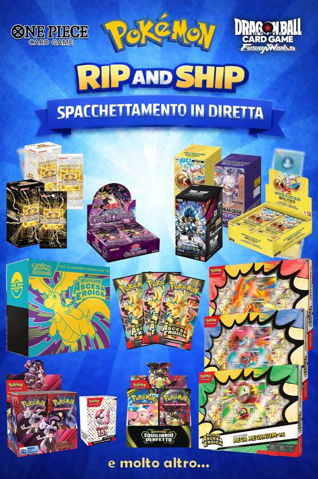 [LIVE] RIP & SHIP Pokemon, One Piece, Dragon Ball - Trova il PULL!