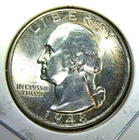 1948 P ** Washington Quarter ** Beautiful Color ** Superb Gem BU ** Album Toned
