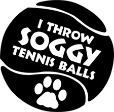 Flyball Dog Vinyl Decal: Soggy Tennis Balls Design Sticker - 8034
