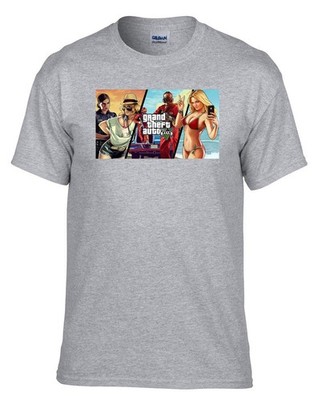 GTA 5 Grand Theft Auto 5 Rockstar Jogos Logo Grau Kinder T-Shirt -311_GR-Kids