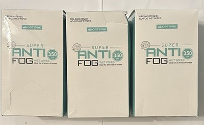 Lot of 3 Optipak Super Anti-Fog Wet Wipes 350ct Each (1050 Total) New