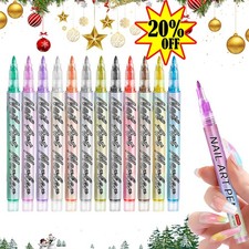 12 Colors Nail Art Pens Set, 2026 New DIY Nail Art Markers Drawing Painting Line