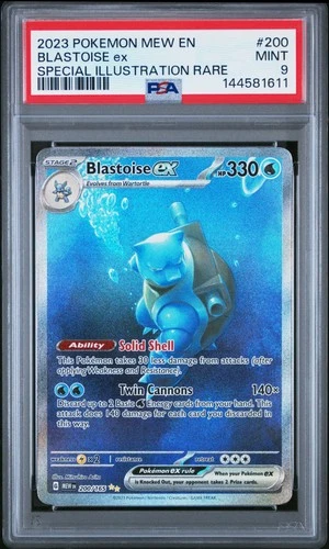 2023 POKEMON MEW EN-151 SPECIAL ILLUSTRATION RARE #200 BLASTOISE EX PSA 9