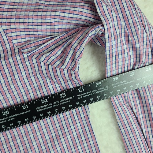 Thomas Pink Shirt Mens 16.5 - 35 Blue Red The Twin Collection Dress Button Up - Picture 5 of 11