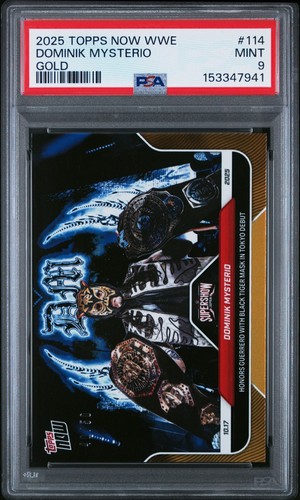 Dominik Mysterio - 2025 Topps Now WWE Gold Foil #/50 - #114 PSA 9 