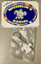 Vintage Michelin Man Lot - Keychain NIP & Michelin X Radial Decal New
