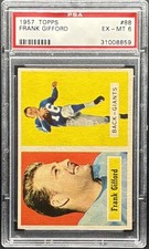 1957 Topps #88 Frank Gifford PSA 6 Ex MINT  GIants HOF Legend